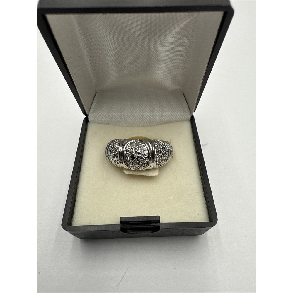 Vtg Sterling Silver Dome Shaped Bubble Band Size 7 W/Original‎ Box